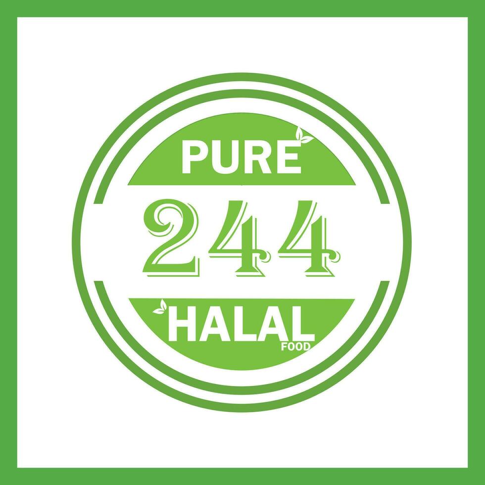 design with halal leaf design 244 vector