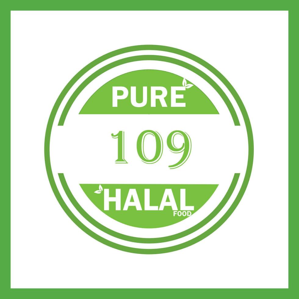 design with halal leaf design 109 vector