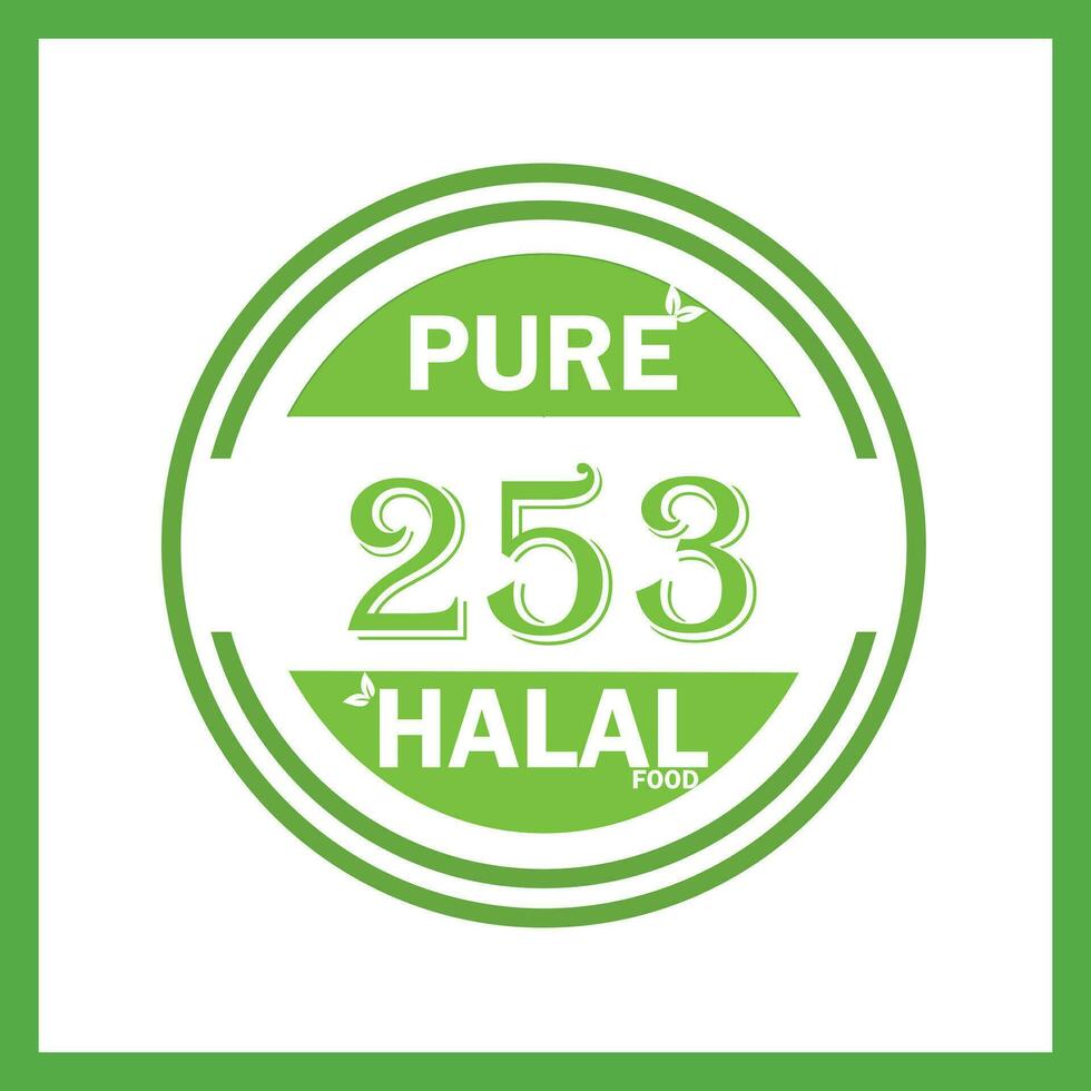 design with halal leaf design 253 vector