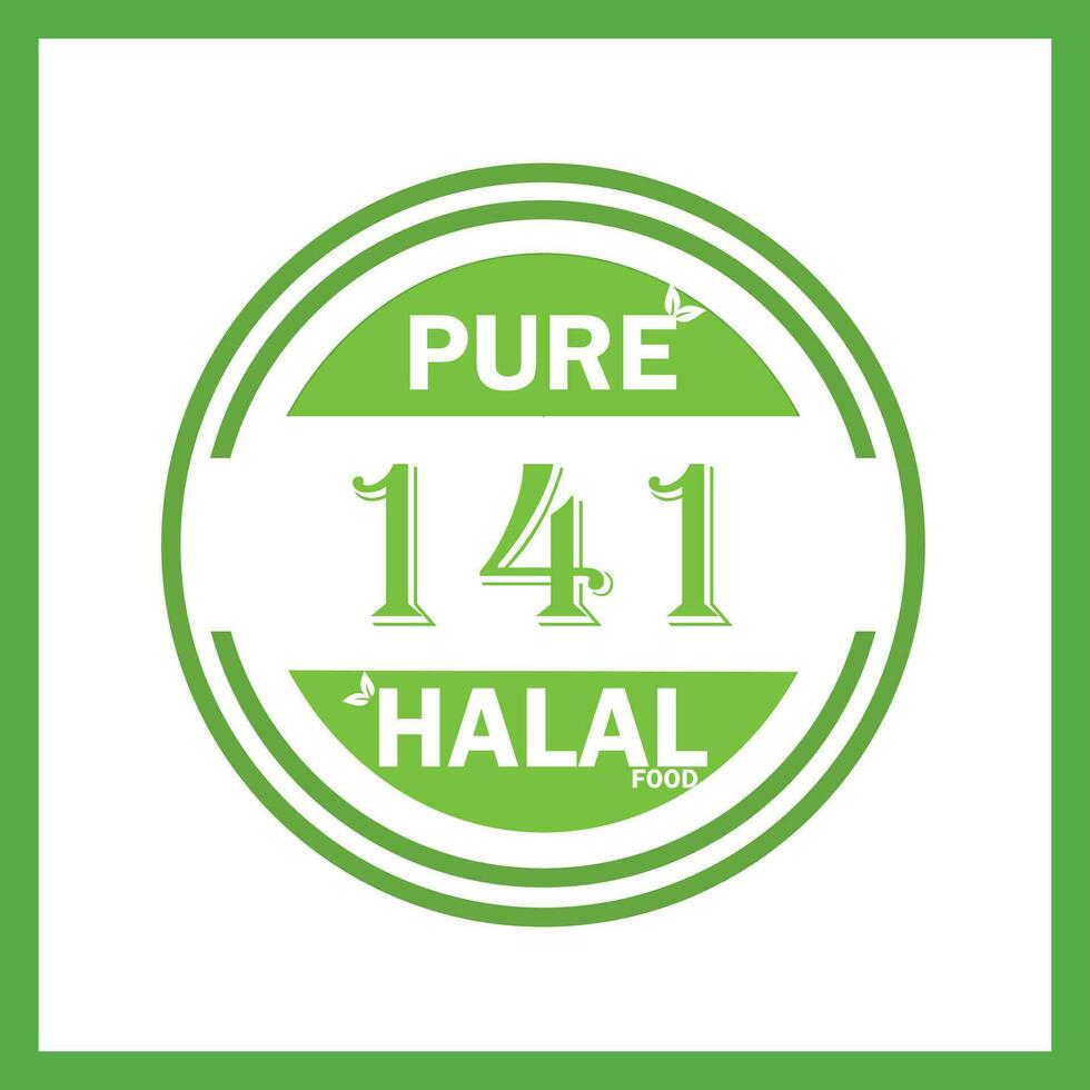 design with halal leaf design 141 vector