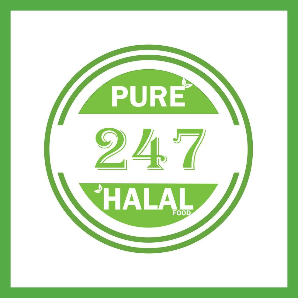 design with halal leaf design 247 vector