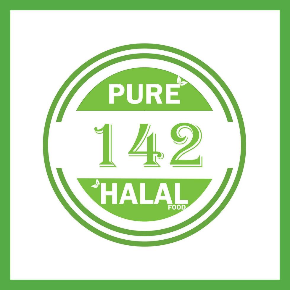 diseño con halal hoja diseño 142 vector