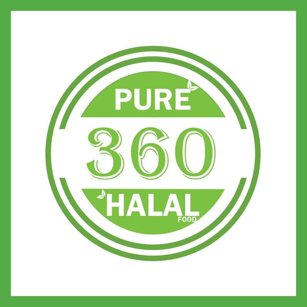 diseño con halal hoja diseño 360 vector