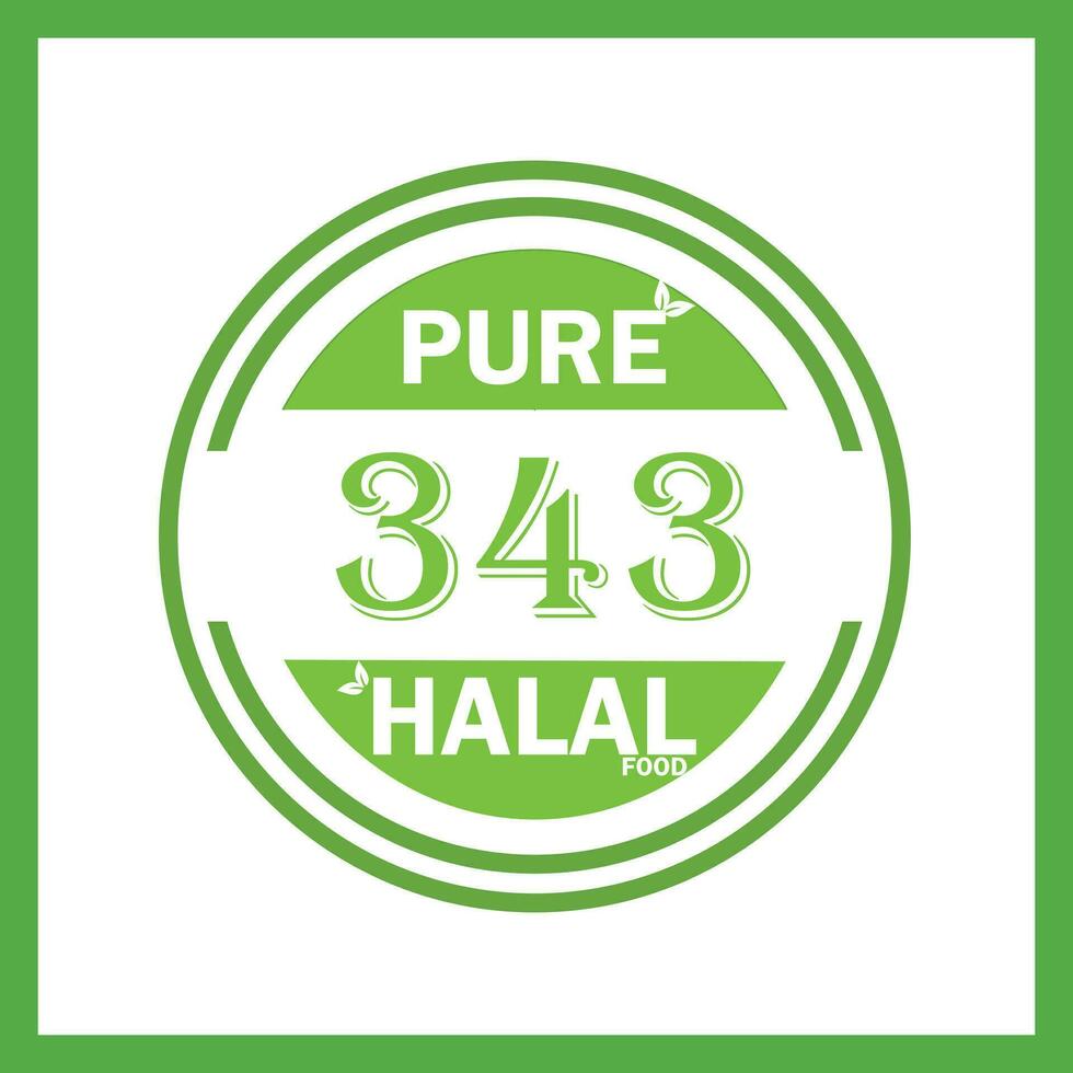 design with halal leaf design 343 vector