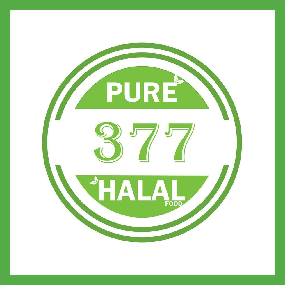 design with halal leaf design 377 vector