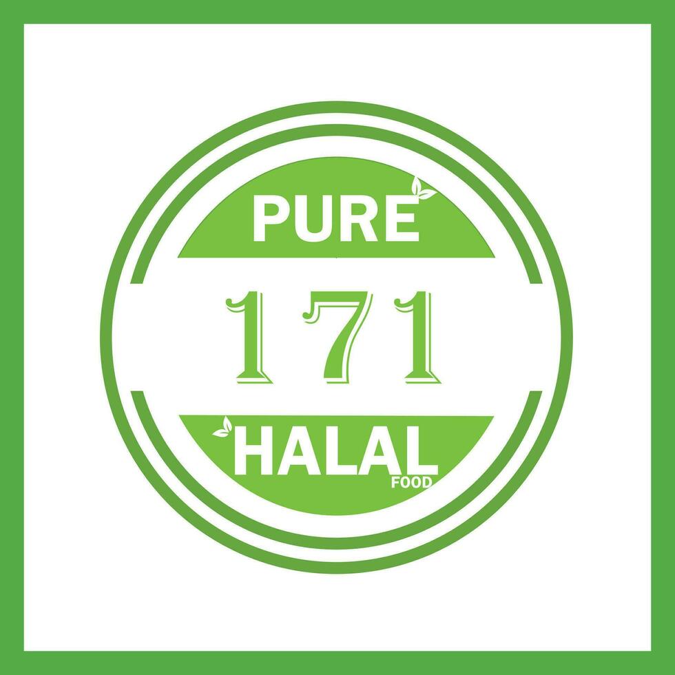 diseño con halal hoja diseño 171 vector