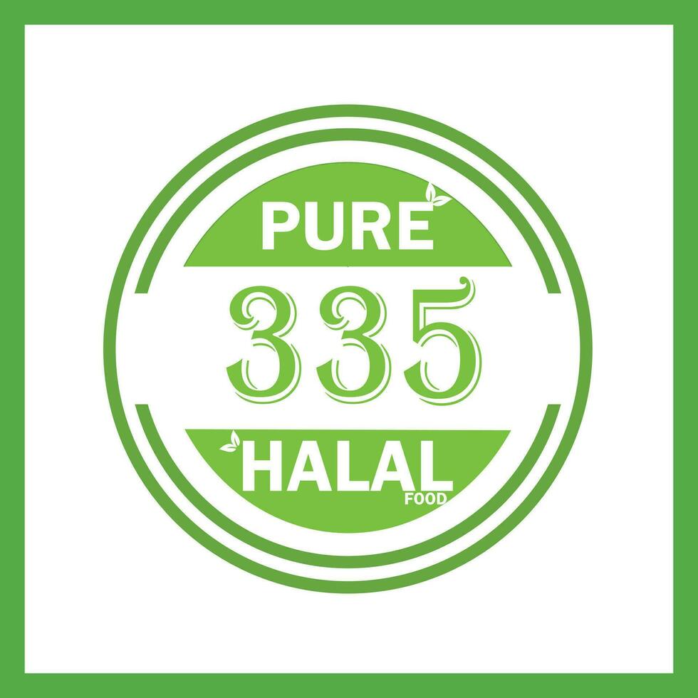 design with halal leaf design 335 vector