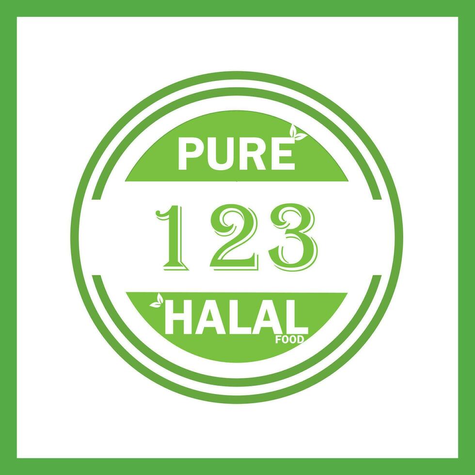 design with halal leaf design 123 vector