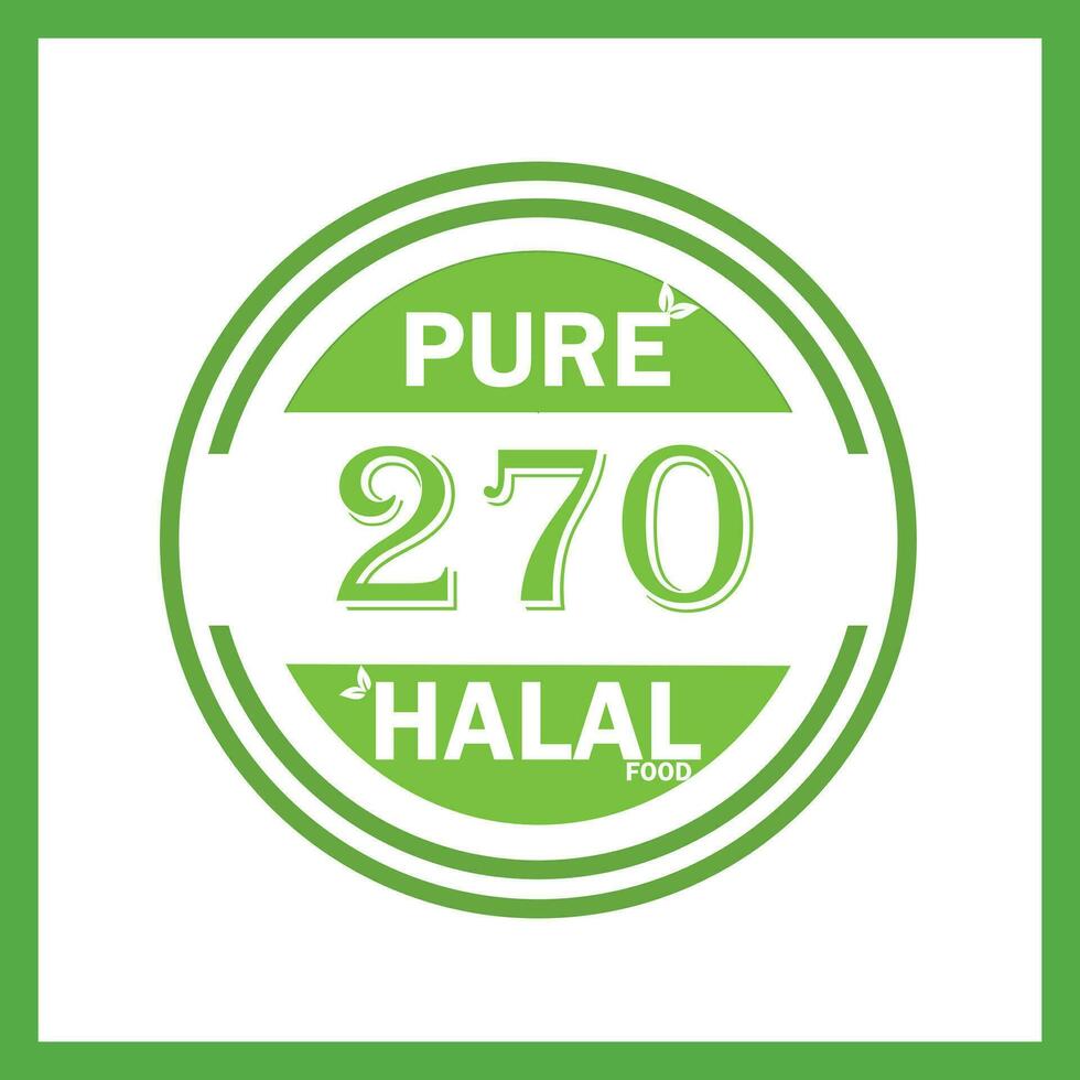 design with halal leaf design 270 vector