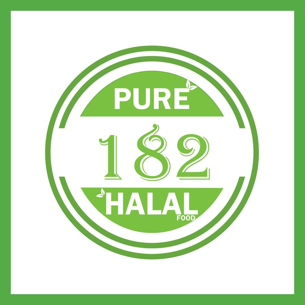 diseño con halal hoja diseño 182 vector