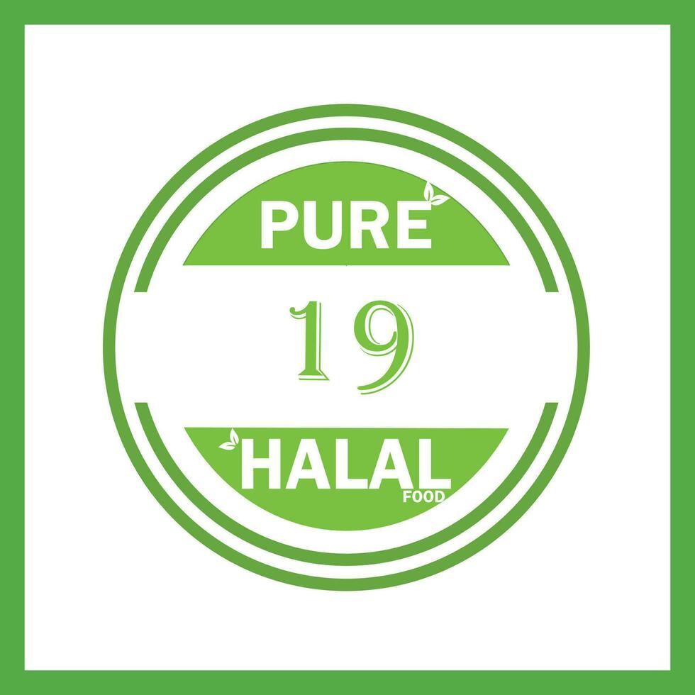 design with halal leaf design 19 vector