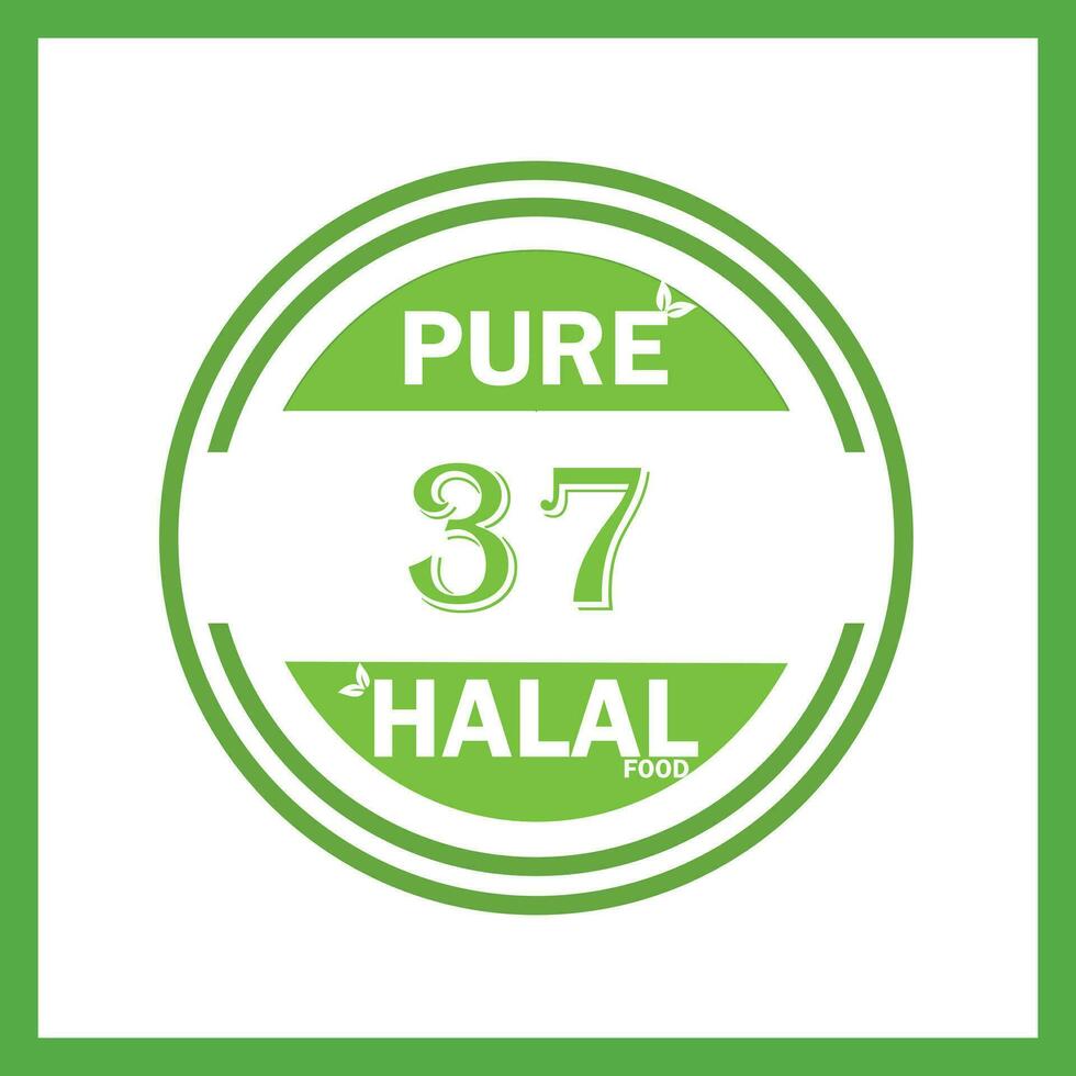 diseño con halal hoja diseño 37 vector