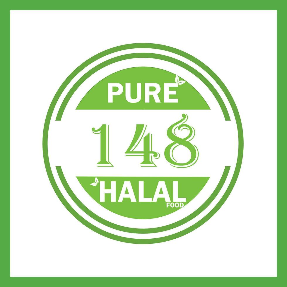 design with halal leaf design 148 vector