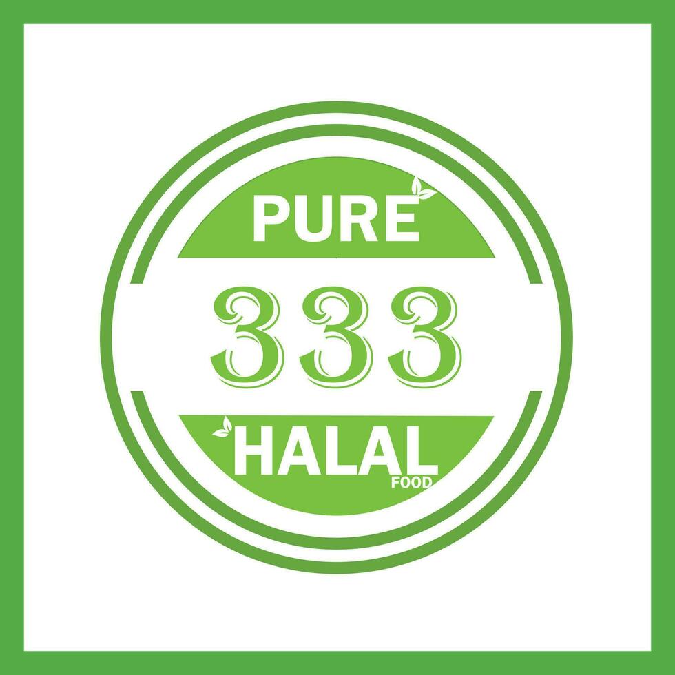 design with halal leaf design 333 vector