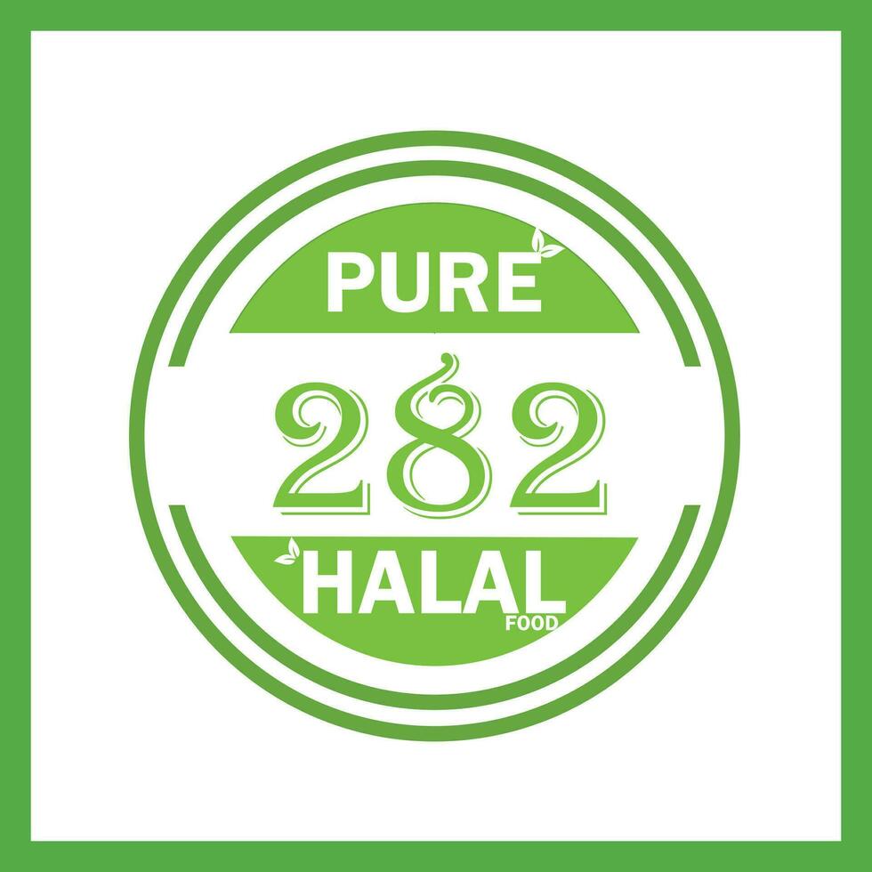 design with halal leaf design  282 vector