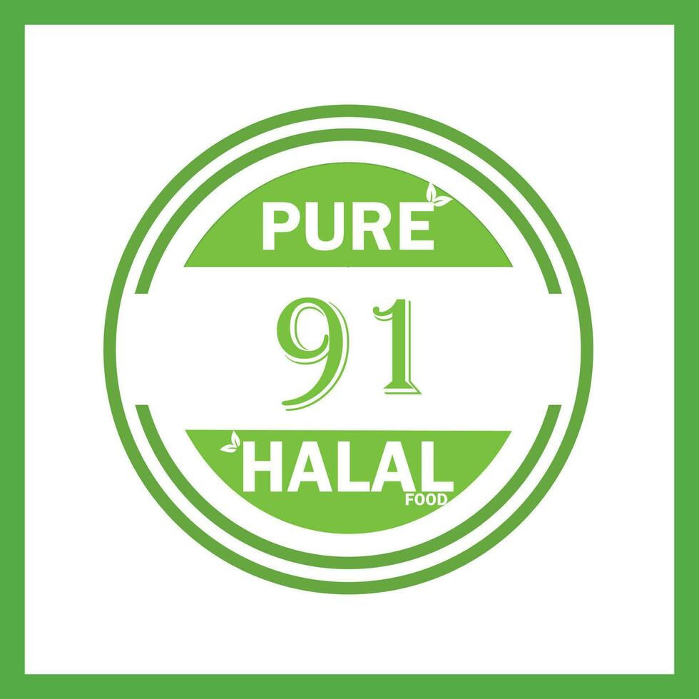 design with halal leaf design 91 vector