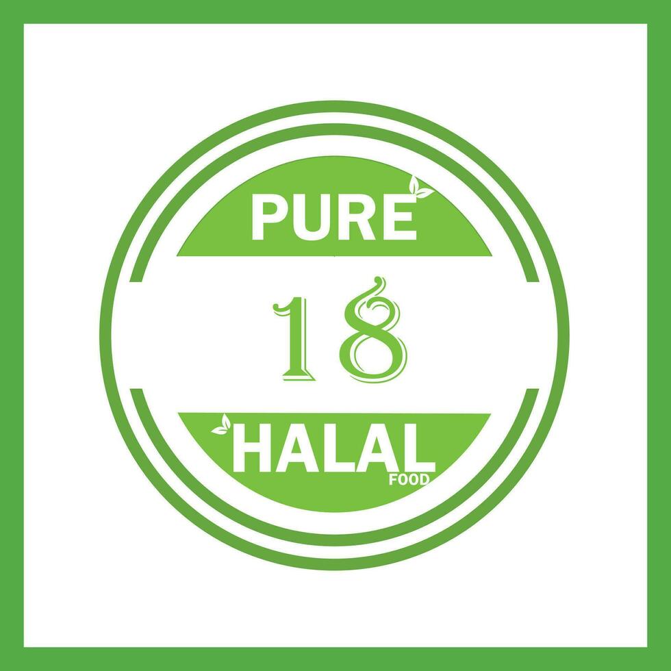 design with halal leaf design 18 vector