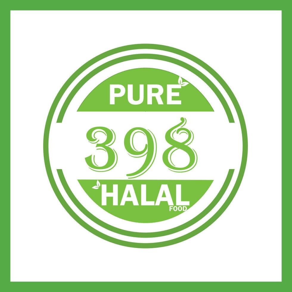 design with halal leaf design 398 vector