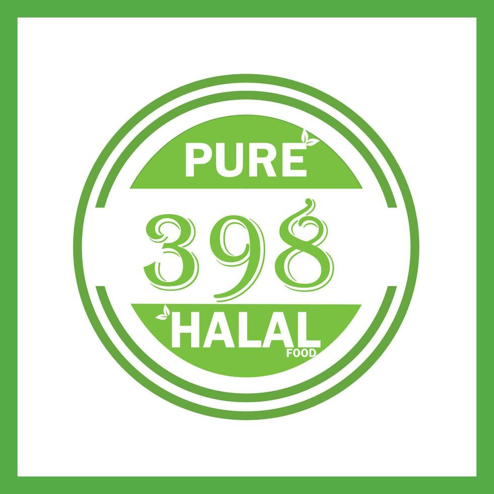 diseño con halal hoja diseño 398 vector