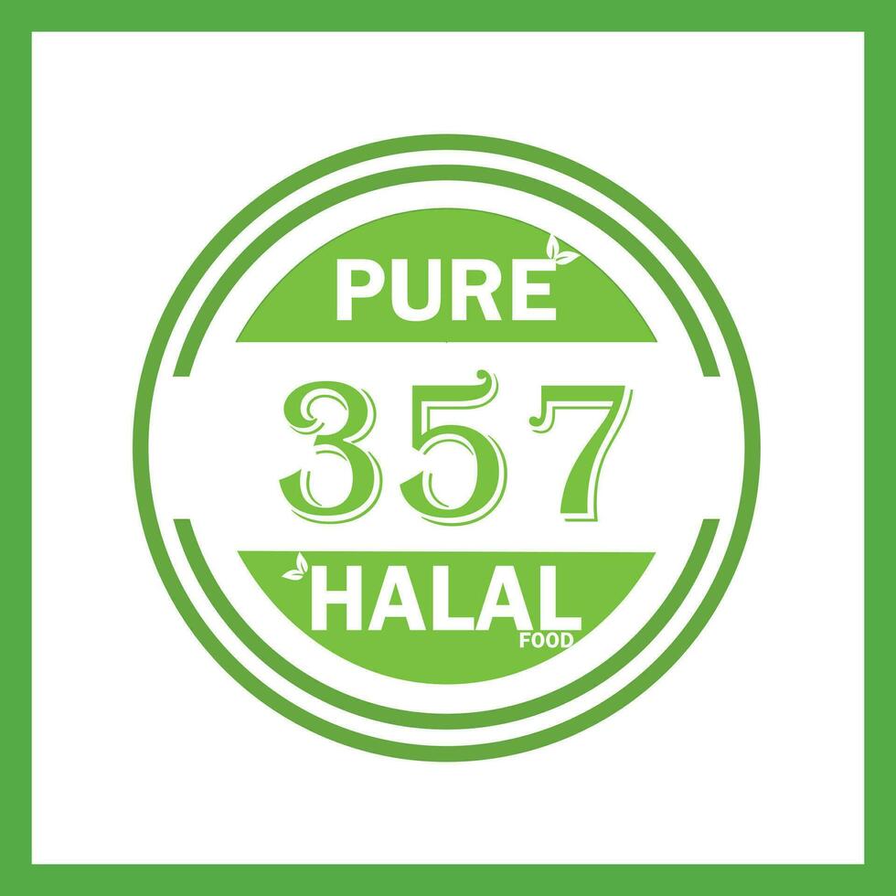 design with halal leaf design 357 vector