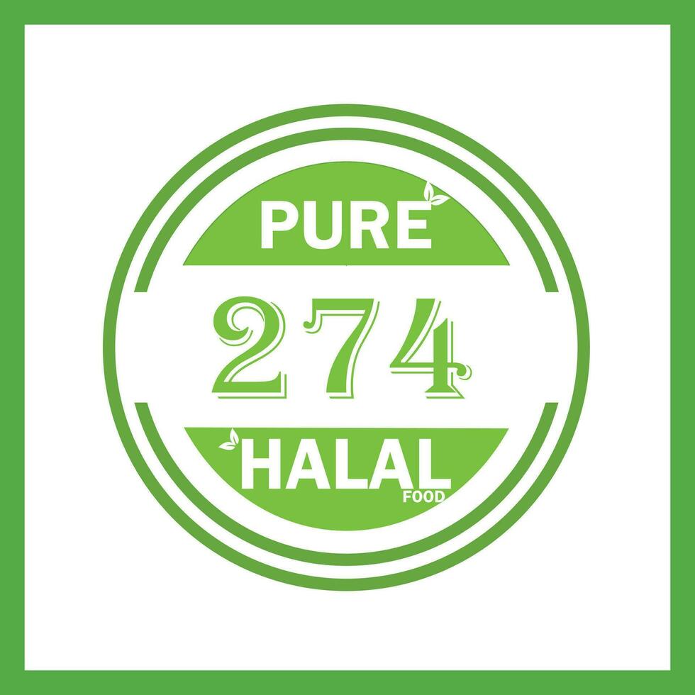 diseño con halal hoja diseño 274 vector