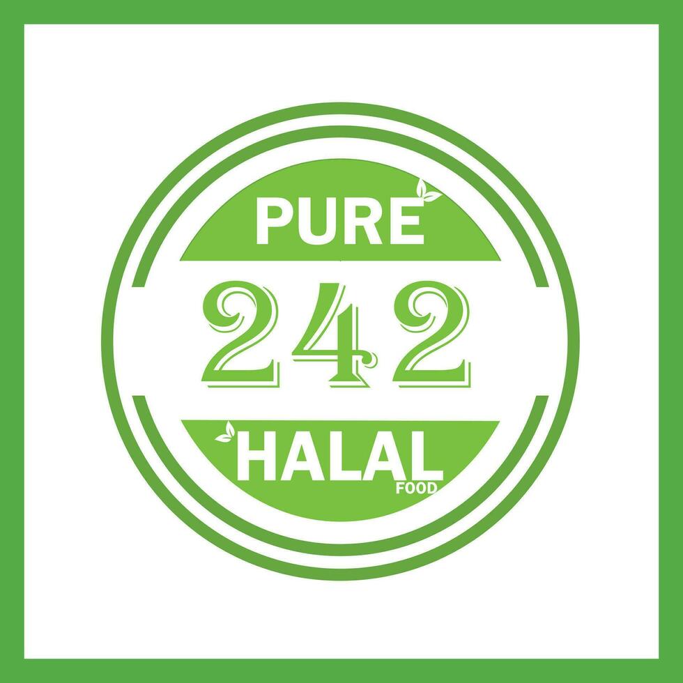 diseño con halal hoja diseño 242 vector