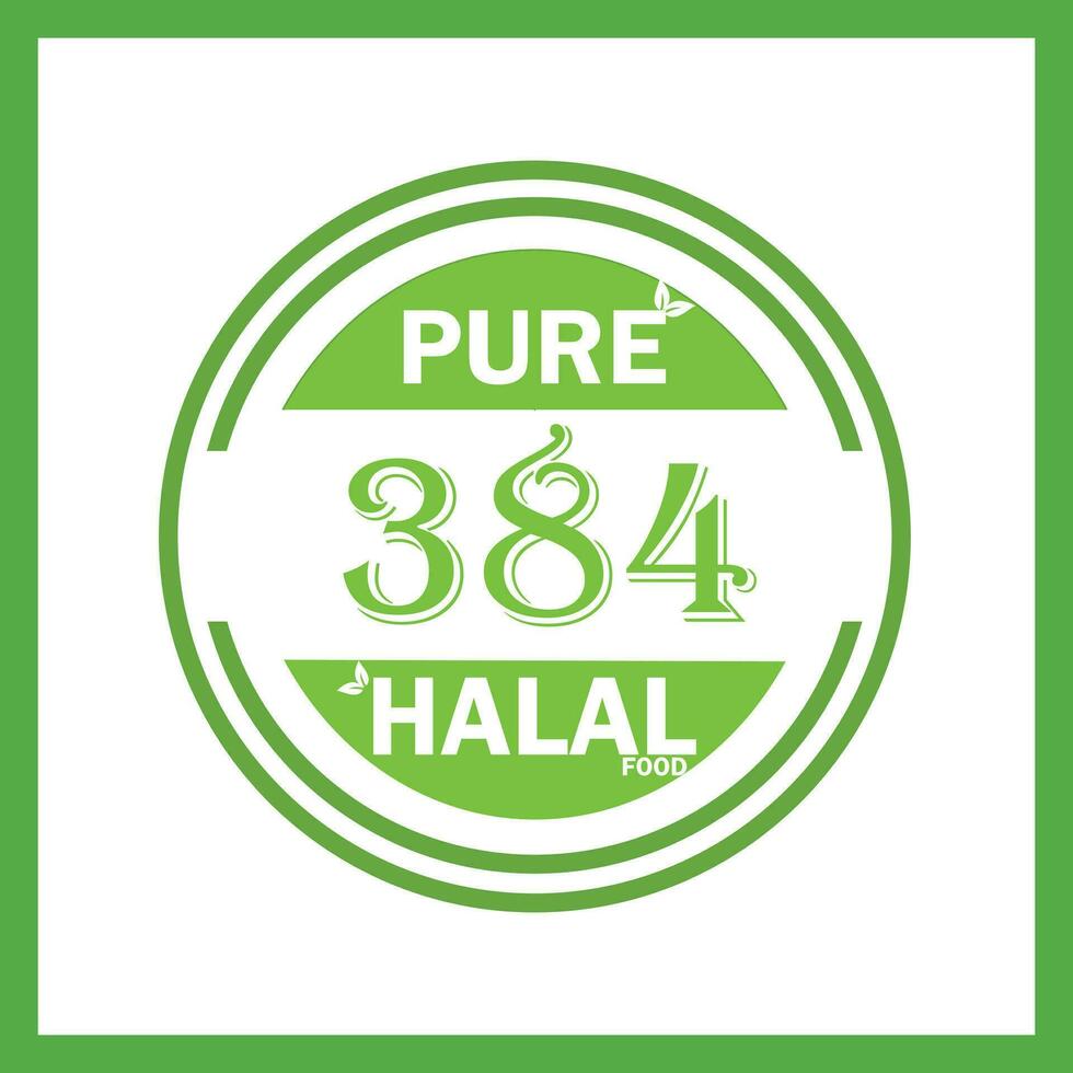 diseño con halal hoja diseño 384 vector