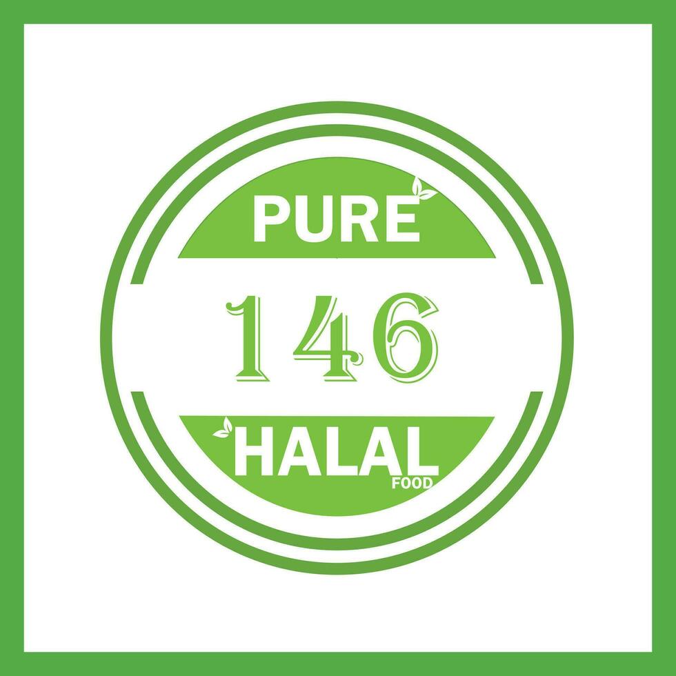 design with halal leaf design 146 vector