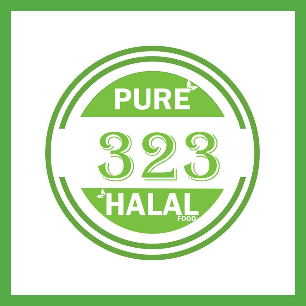 design with halal leaf design 323 vector