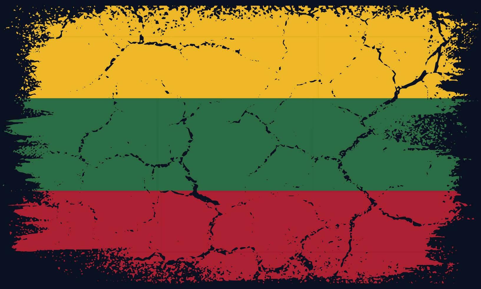 Free Vector Flat Design Grunge Lithuania Flag Background