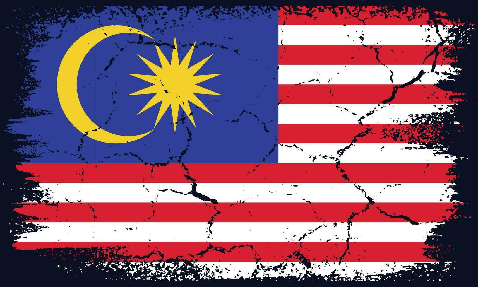 Free Vector Flat Design Grunge Malaysia Flag Background