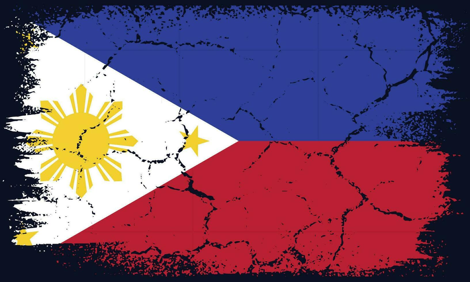 Free Vector Flat Design Grunge Philippines Flag Background