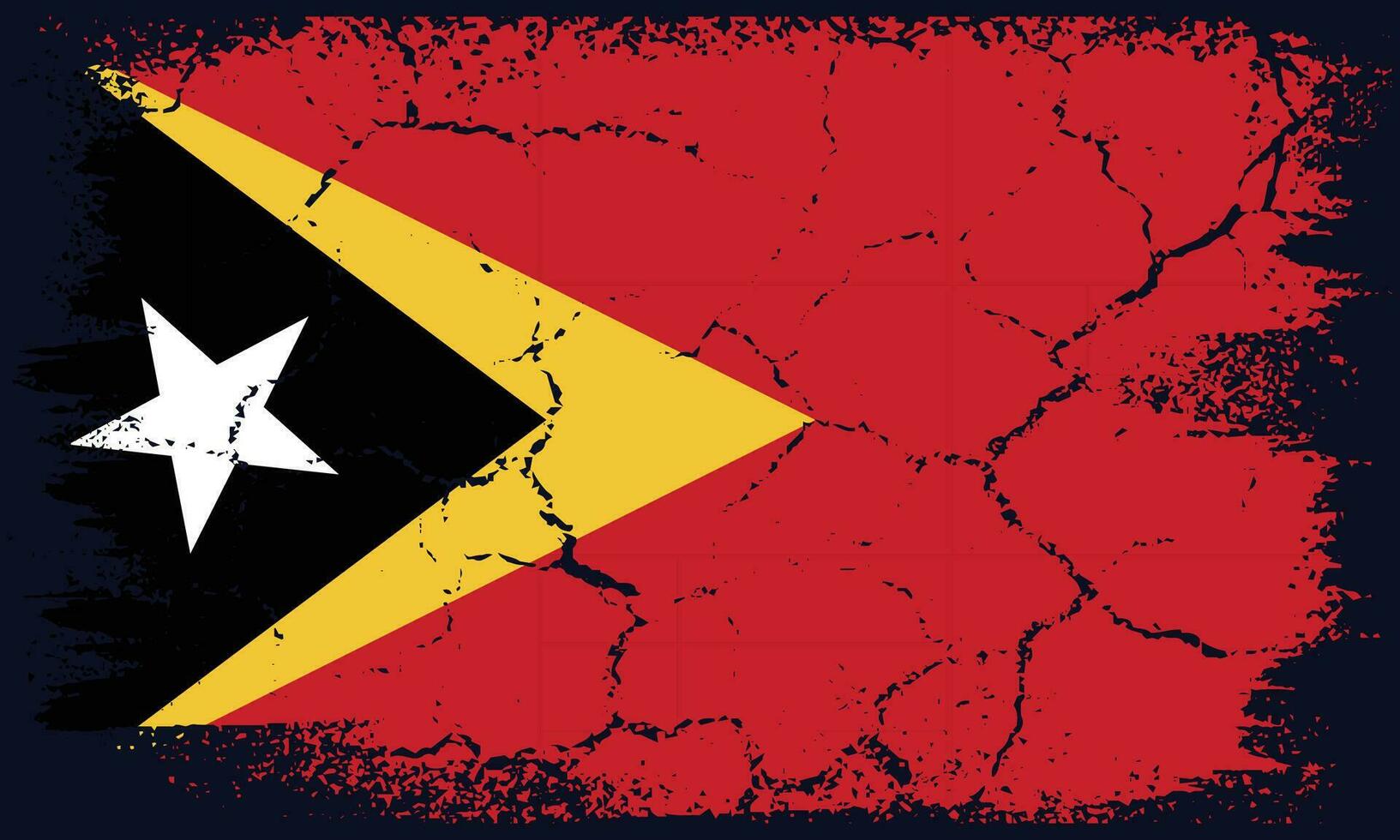 Free Vector Flat Design Grunge Timor Leste Flag Background