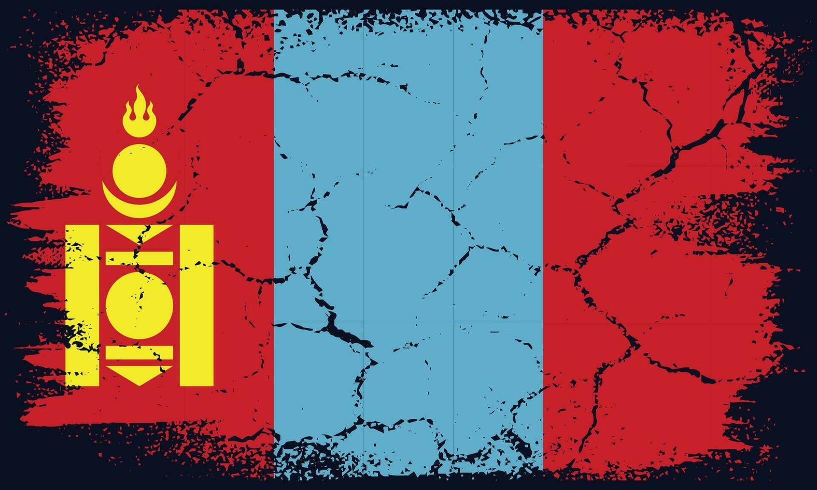 Free Vector Flat Design Grunge Mongolia Flag Background