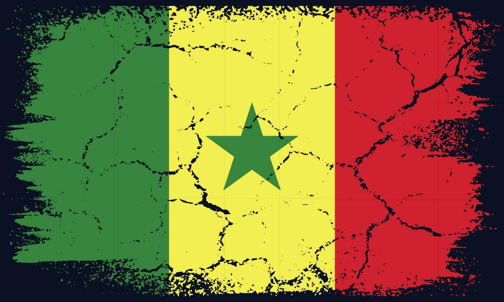 Free Vector Flat Design Grunge Senegal Flag Background