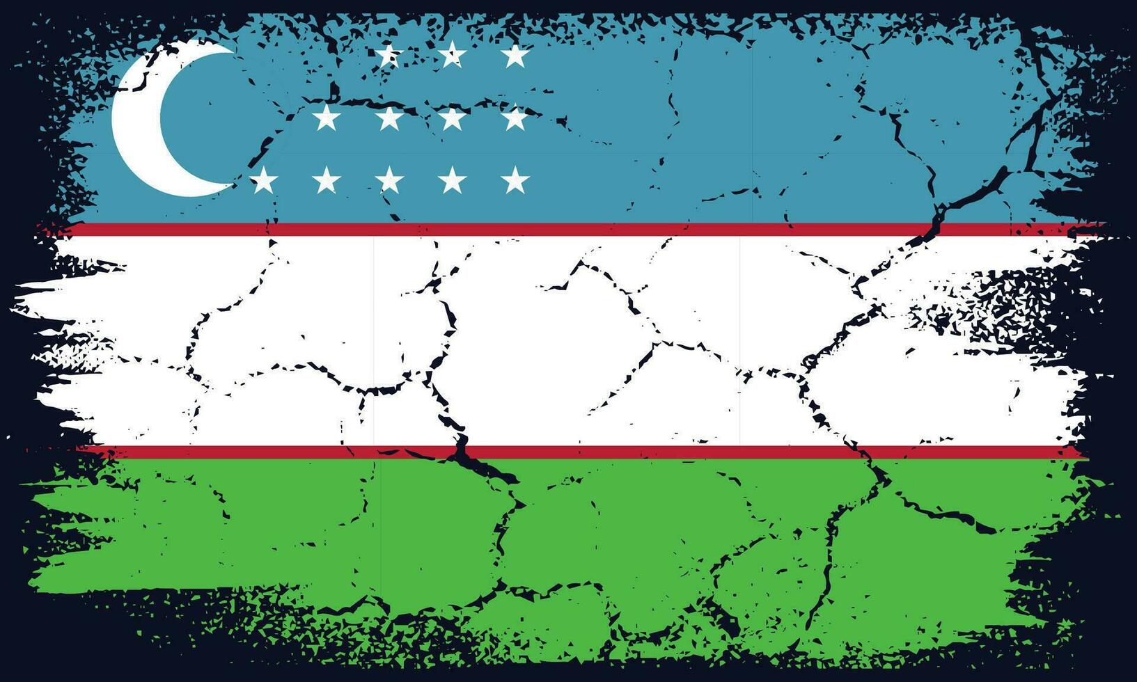 Free Vector Flat Design Grunge Uzbekistan Flag Background