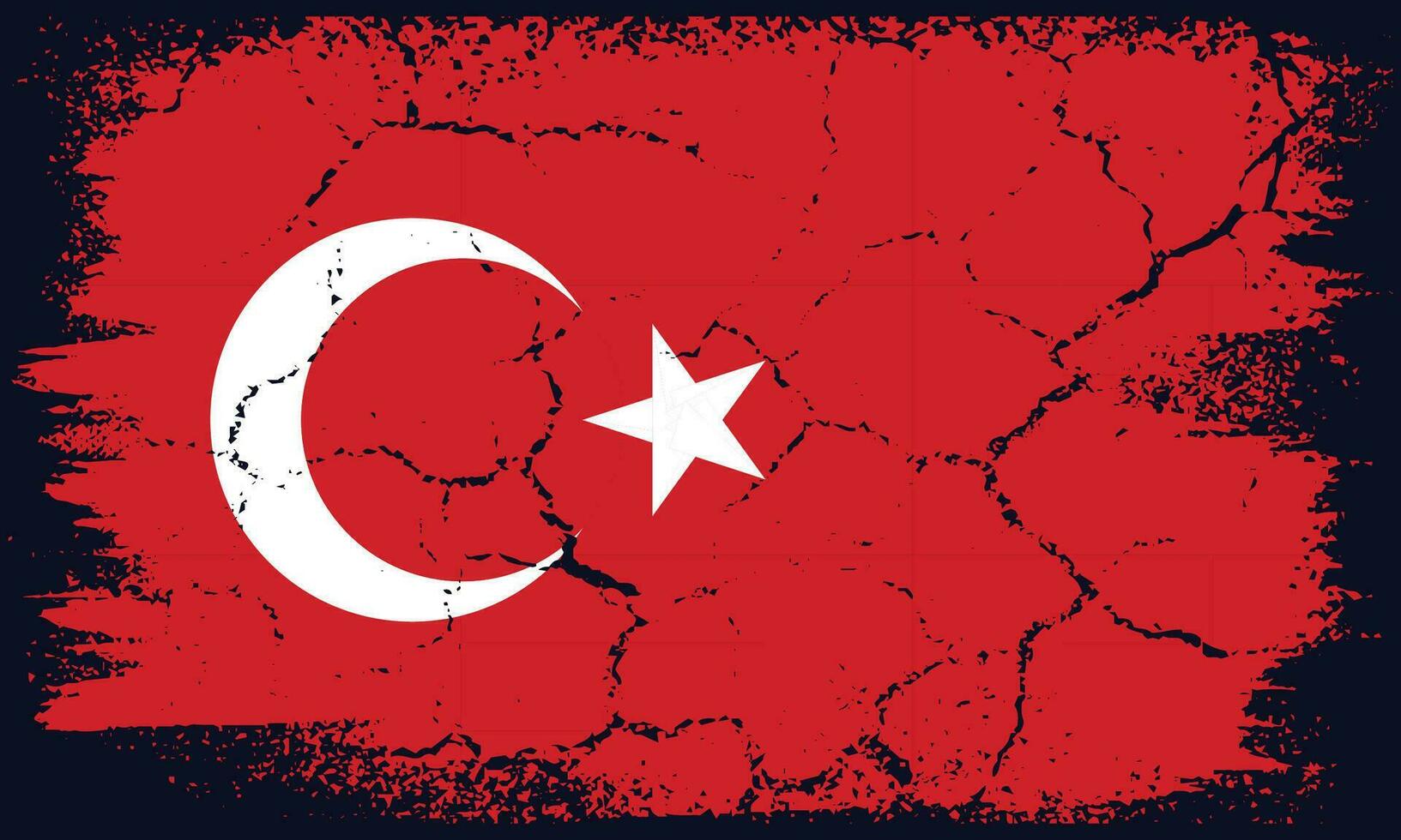 Free Vector Flat Design Grunge Turkey Flag Background