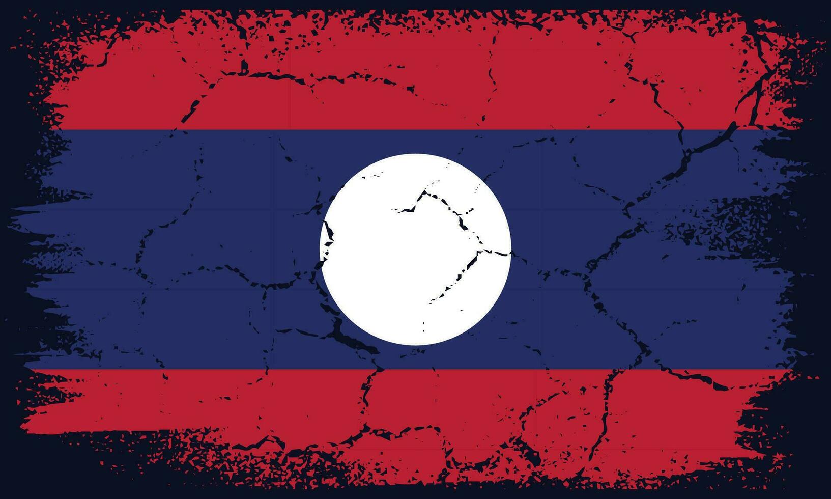 Free Vector Flat Design Grunge Laos Flag Background
