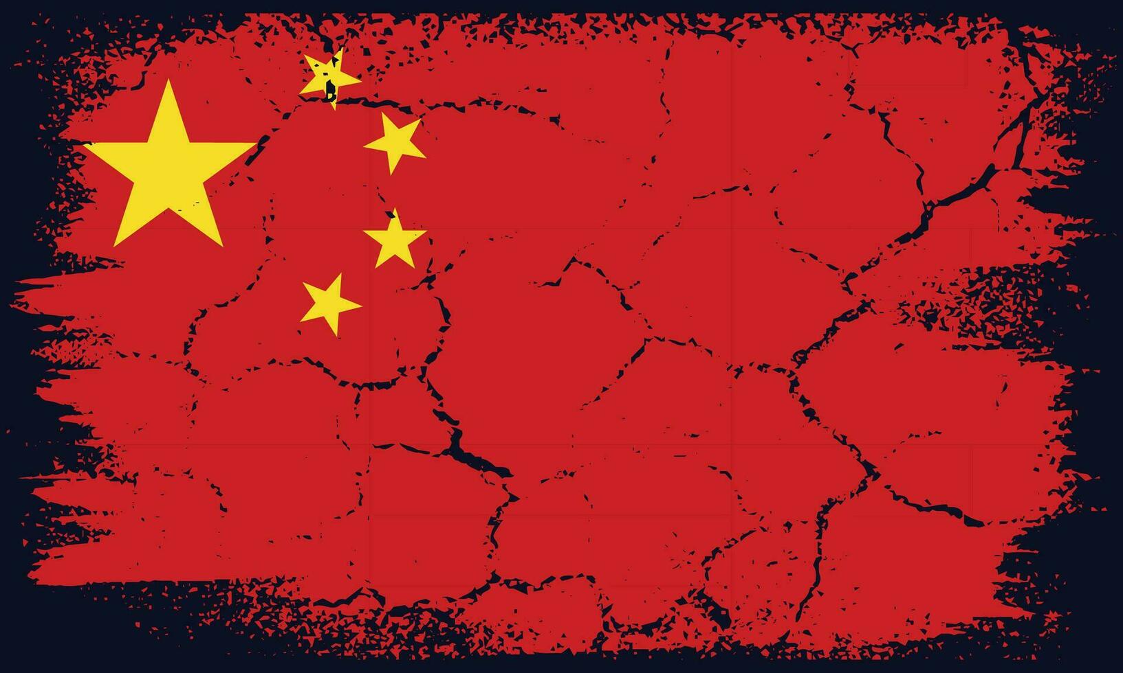 Free Vector Flat Design Grunge China Flag Background