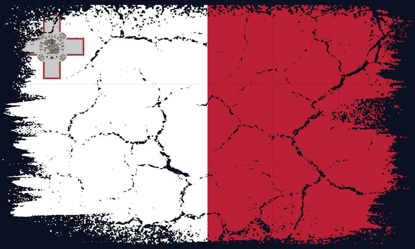 Free Vector Flat Design Grunge Malta Flag Background