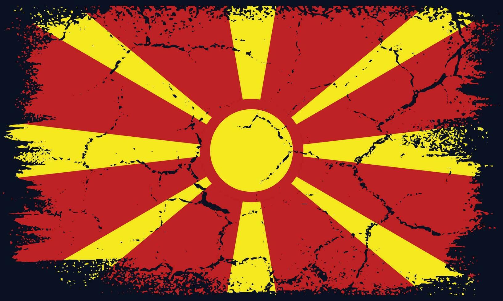 Free Vector Flat Design Grunge Macedonia Flag Background