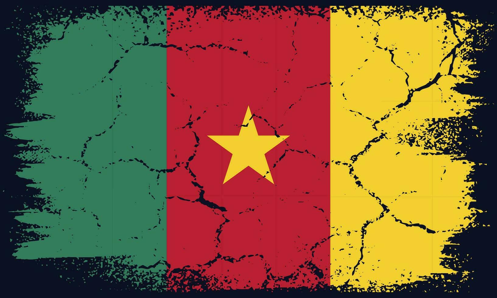 Free Vector Flat Design Grunge Cameroon Flag Background