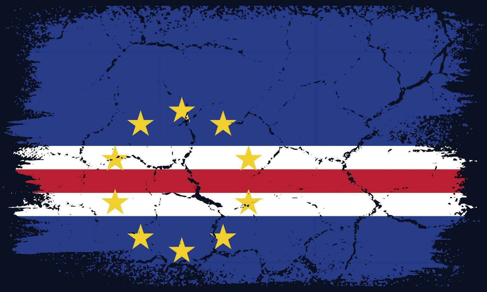 Free Vector Flat Design Grunge Cape Verde Flag Background