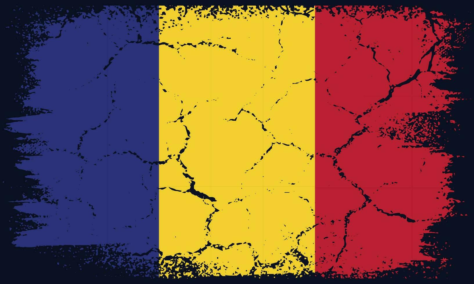 Free Vector Flat Design Grunge Romania Flag Background