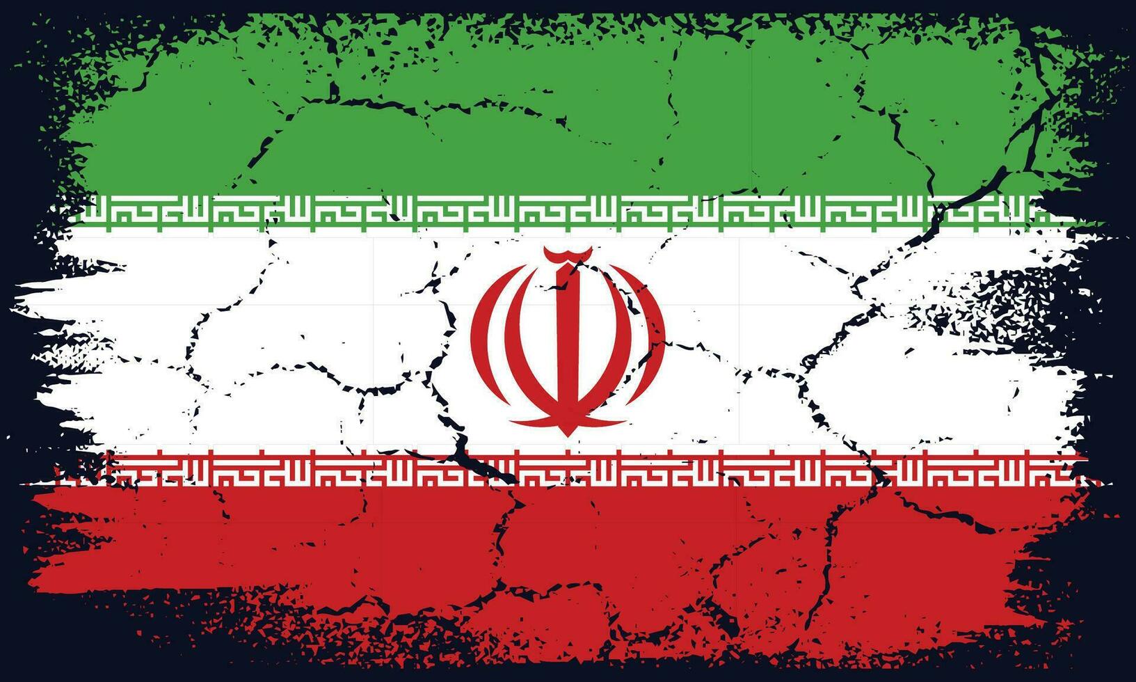 Free Vector Flat Design Grunge Iran Flag Background