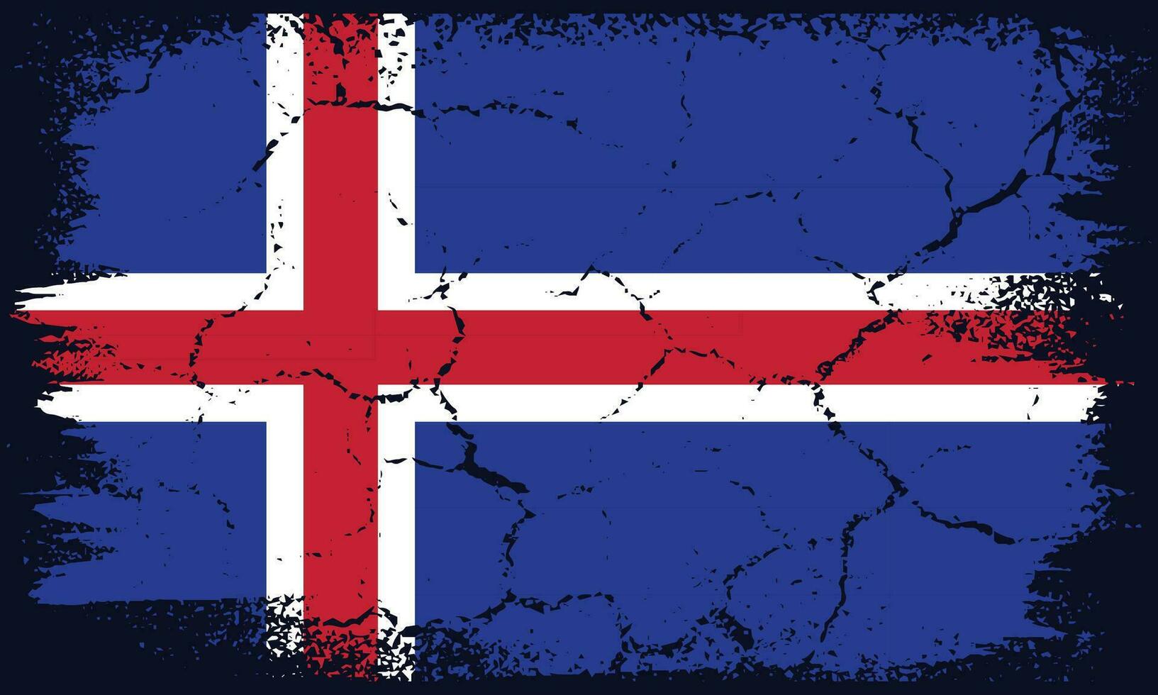 Free Vector Flat Design Grunge Iceland Flag Background