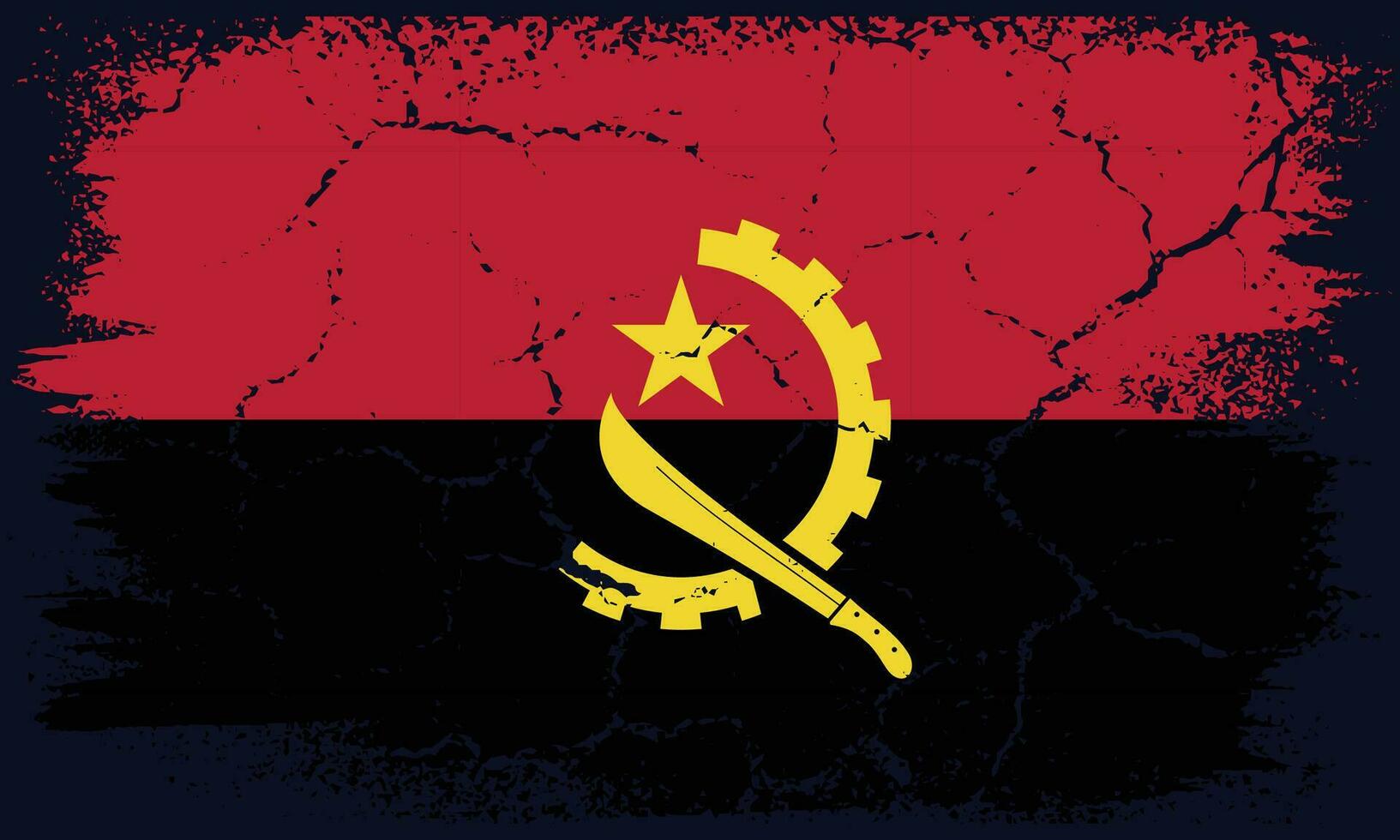 Free Vector Flat Design Grunge Angola Flag Background
