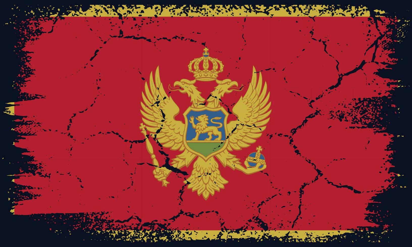 Free Vector Flat Design Grunge Montenegro Flag Background
