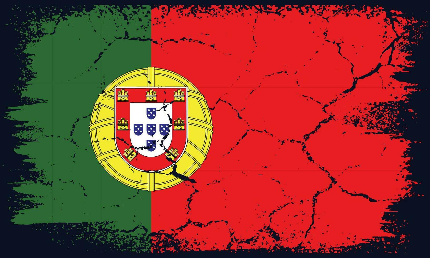 Free Vector Flat Design Grunge Portugal Flag Background