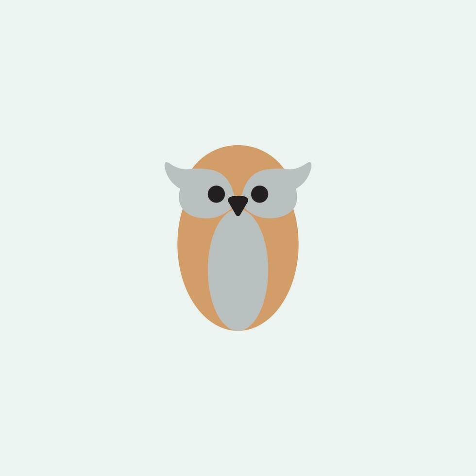 Owl bird logo with minimalistic design. vector